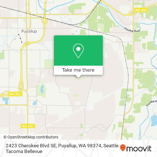 Mapa de 2423 Cherokee Blvd SE, Puyallup, WA 98374