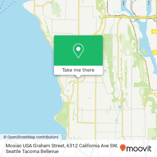 Mapa de Mosiac USA Graham Street, 6312 California Ave SW