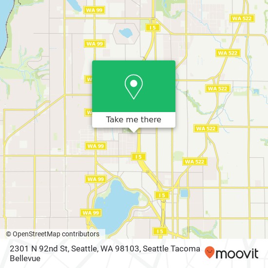 Mapa de 2301 N 92nd St, Seattle, WA 98103