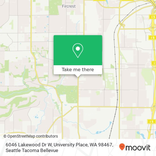 Mapa de 6046 Lakewood Dr W, University Place, WA 98467