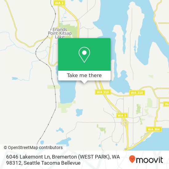 Mapa de 6046 Lakemont Ln, Bremerton (WEST PARK), WA 98312