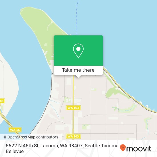 Mapa de 5622 N 45th St, Tacoma, WA 98407