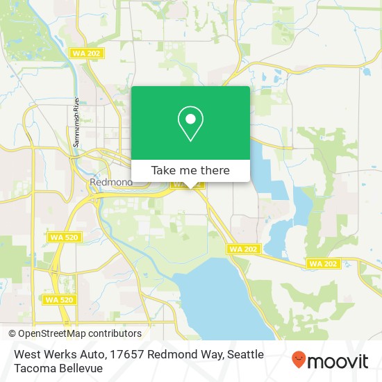 Mapa de West Werks Auto, 17657 Redmond Way