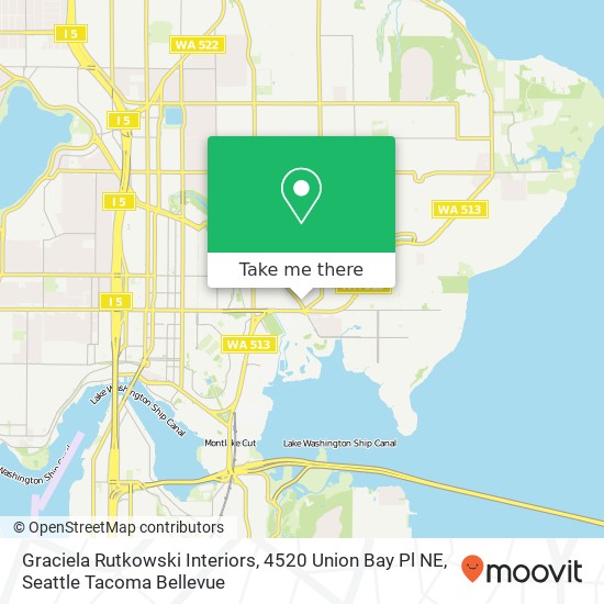 Mapa de Graciela Rutkowski Interiors, 4520 Union Bay Pl NE