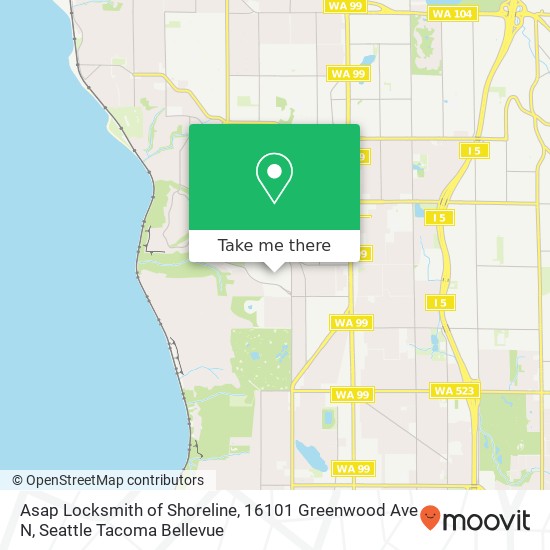 Mapa de Asap Locksmith of Shoreline, 16101 Greenwood Ave N