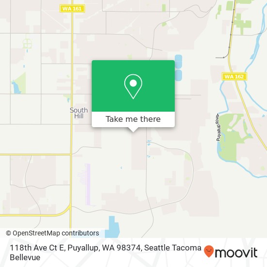 Mapa de 118th Ave Ct E, Puyallup, WA 98374