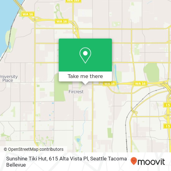 Mapa de Sunshine Tiki Hut, 615 Alta Vista Pl