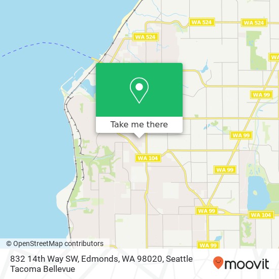 Mapa de 832 14th Way SW, Edmonds, WA 98020