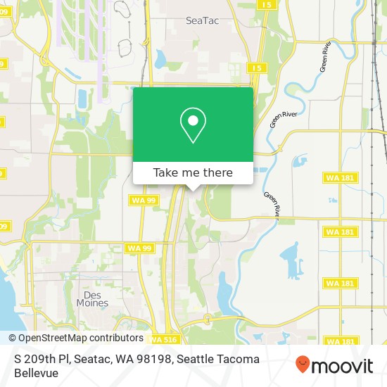 Mapa de S 209th Pl, Seatac, WA 98198
