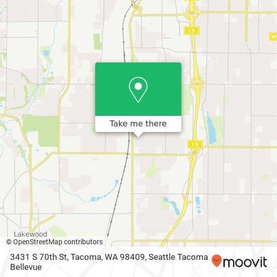 3431 S 70th St, Tacoma, WA 98409 map