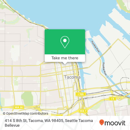 Mapa de 414 S 8th St, Tacoma, WA 98405