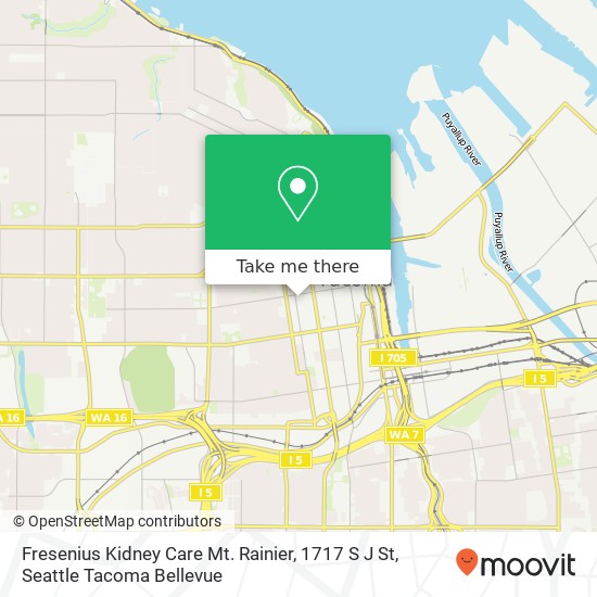 Fresenius Kidney Care Mt. Rainier, 1717 S J St map