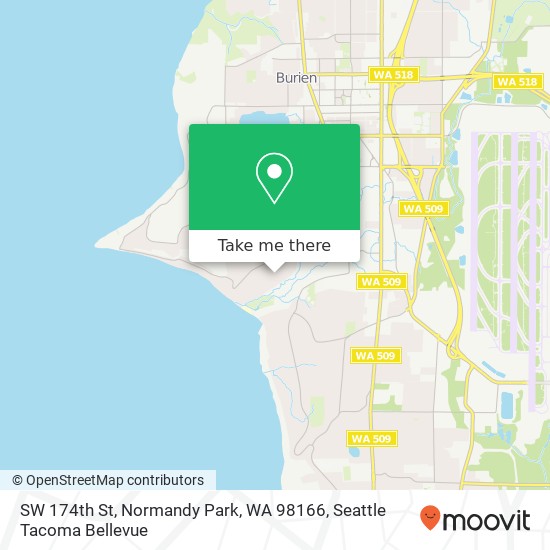 Mapa de SW 174th St, Normandy Park, WA 98166