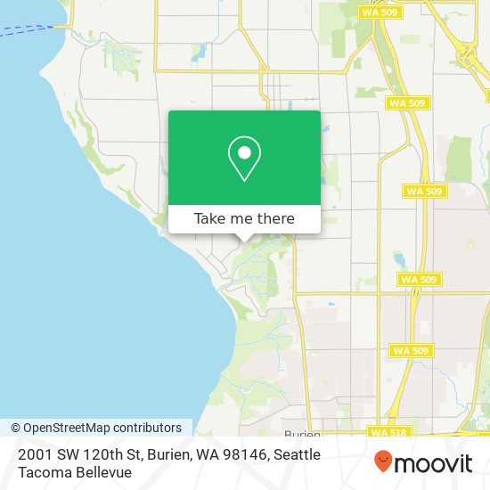 Mapa de 2001 SW 120th St, Burien, WA 98146