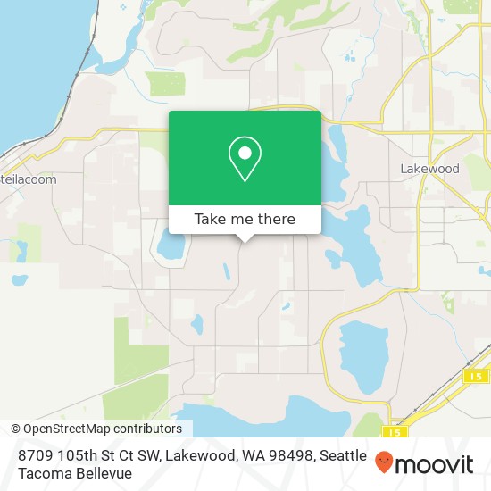 Mapa de 8709 105th St Ct SW, Lakewood, WA 98498