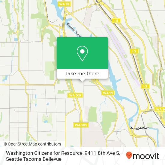 Mapa de Washington Citizens for Resource, 9411 8th Ave S
