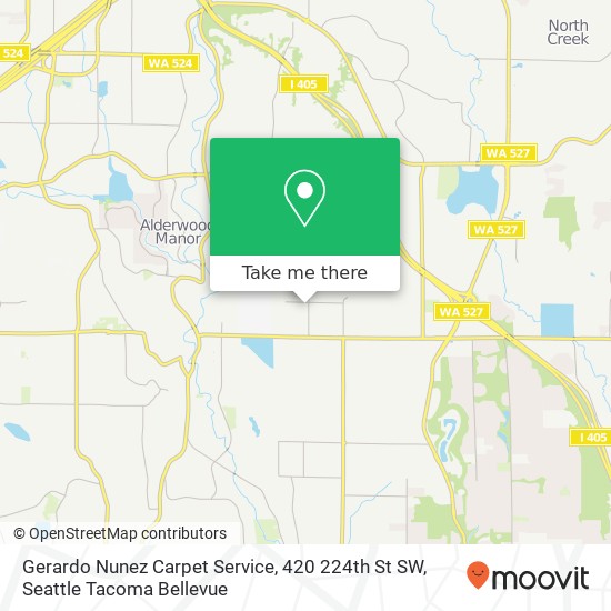 Mapa de Gerardo Nunez Carpet Service, 420 224th St SW