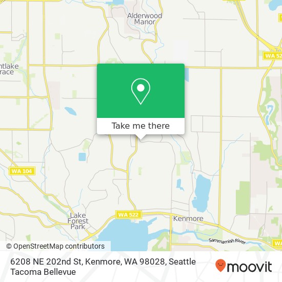 Mapa de 6208 NE 202nd St, Kenmore, WA 98028