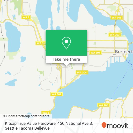 Kitsap True Value Hardware, 450 National Ave S map
