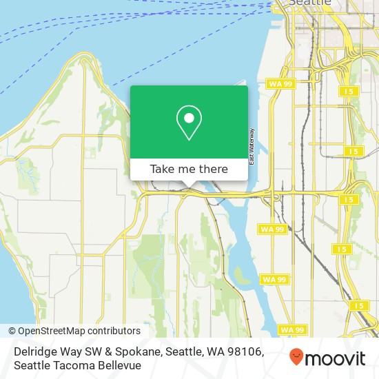 Mapa de Delridge Way SW & Spokane, Seattle, WA 98106