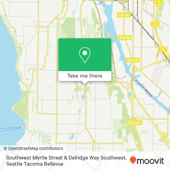 Southwest Myrtle Street & Delridge Way Southwest, SW Myrtle St & Delridge Way SW, Seattle, WA 98106, USA map