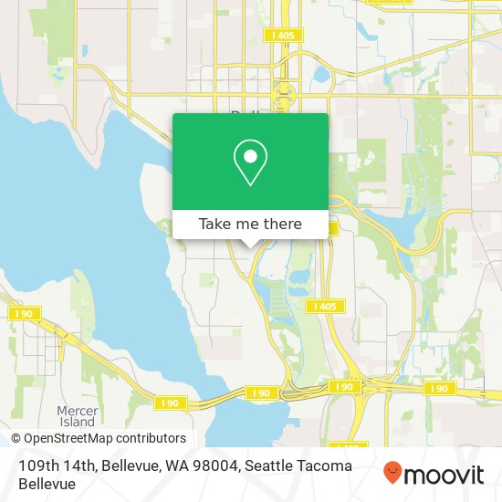 Mapa de 109th 14th, Bellevue, WA 98004