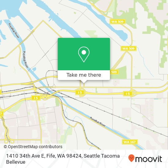 Mapa de 1410 34th Ave E, Fife, WA 98424