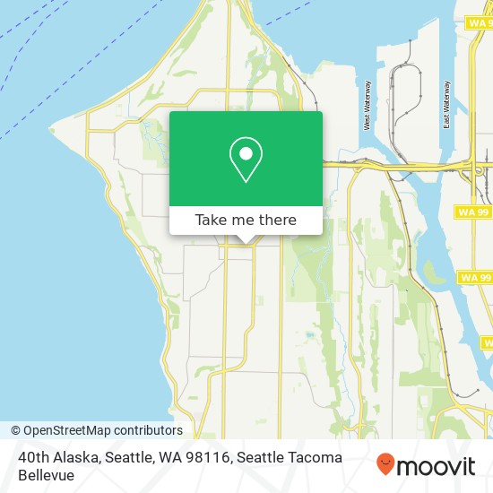 Mapa de 40th Alaska, Seattle, WA 98116