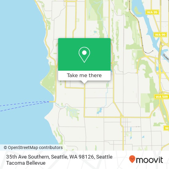 Mapa de 35th Ave Southern, Seattle, WA 98126