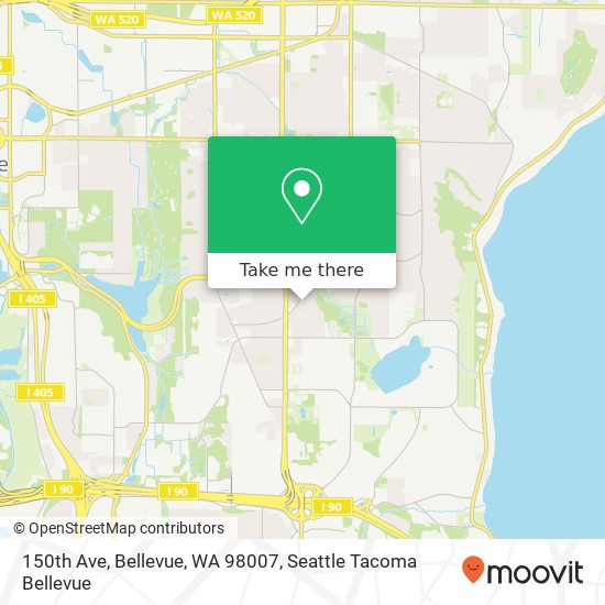 150th Ave, Bellevue, WA 98007 map