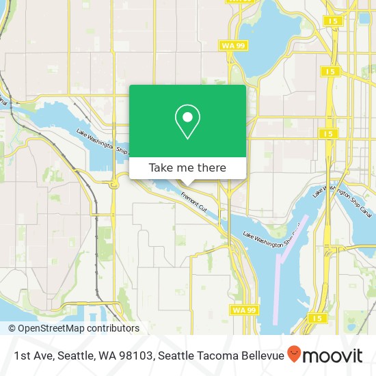 Mapa de 1st Ave, Seattle, WA 98103