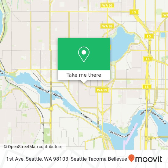 Mapa de 1st Ave, Seattle, WA 98103