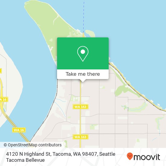 Mapa de 4120 N Highland St, Tacoma, WA 98407