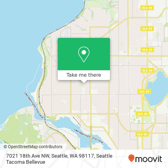 Mapa de 7021 18th Ave NW, Seattle, WA 98117