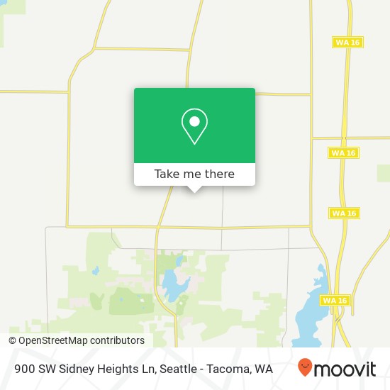 Mapa de 900 SW Sidney Heights Ln, Port Orchard, WA 98367