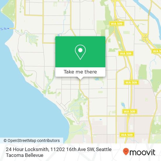 Mapa de 24 Hour Locksmith, 11202 16th Ave SW