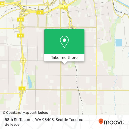 Mapa de 58th St, Tacoma, WA 98408