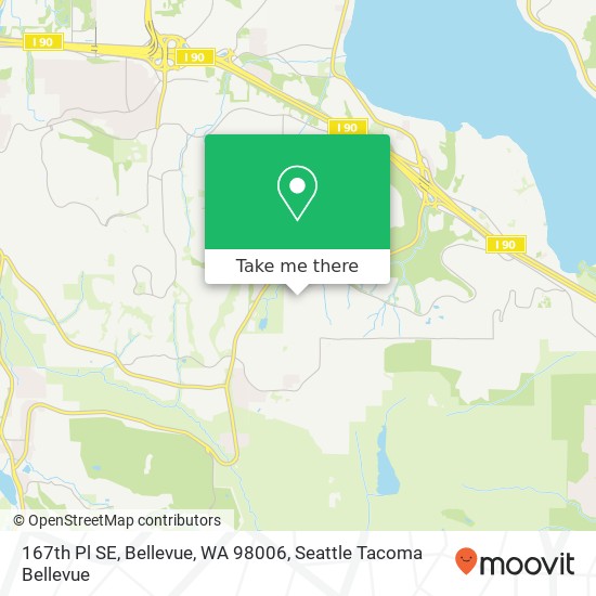 Mapa de 167th Pl SE, Bellevue, WA 98006