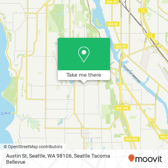 Mapa de Austin St, Seattle, WA 98106