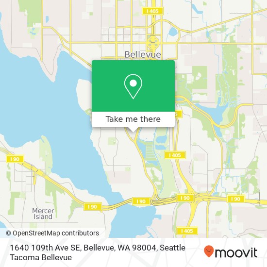 Mapa de 1640 109th Ave SE, Bellevue, WA 98004