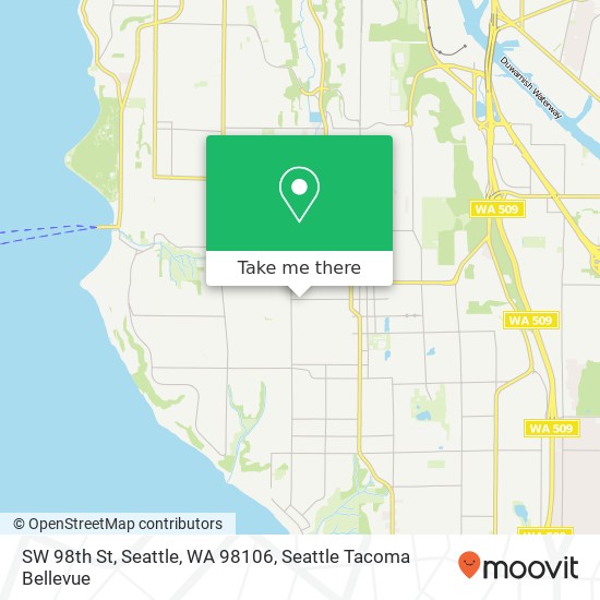 Mapa de SW 98th St, Seattle, WA 98106