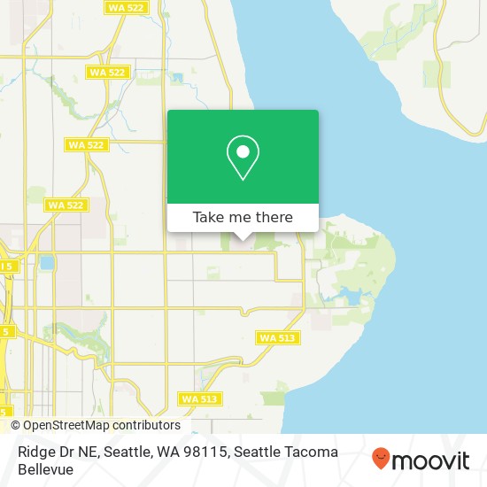 Mapa de Ridge Dr NE, Seattle, WA 98115