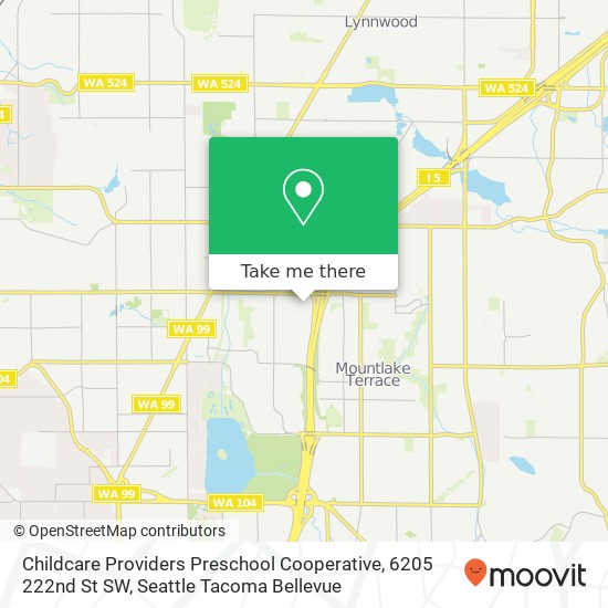 Mapa de Childcare Providers Preschool Cooperative, 6205 222nd St SW