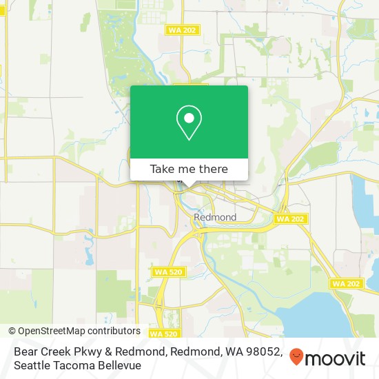 Mapa de Bear Creek Pkwy & Redmond, Redmond, WA 98052