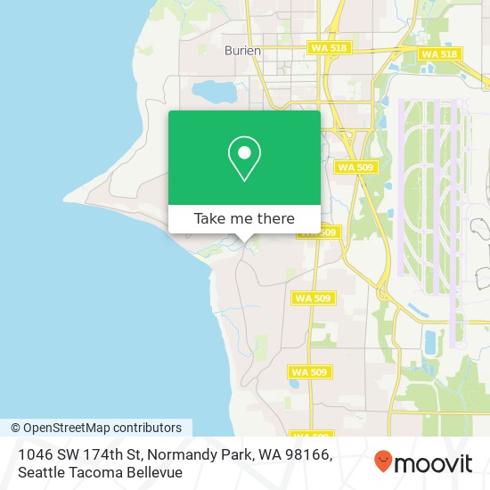 Mapa de 1046 SW 174th St, Normandy Park, WA 98166