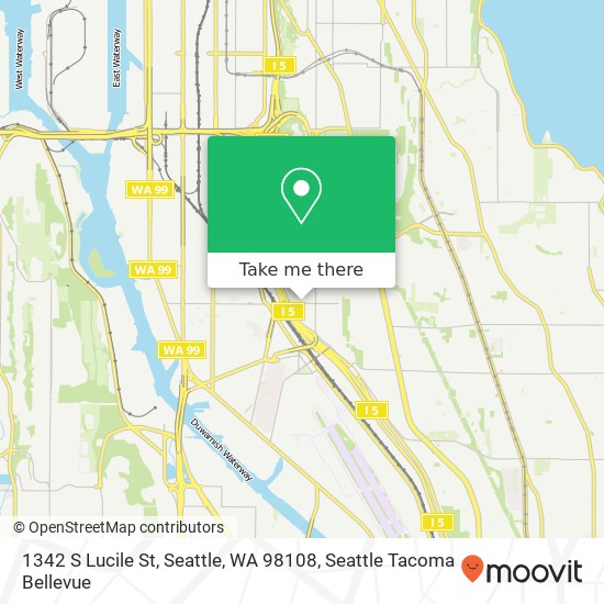 Mapa de 1342 S Lucile St, Seattle, WA 98108