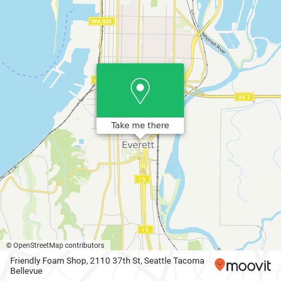 Mapa de Friendly Foam Shop, 2110 37th St