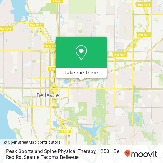 Mapa de Peak Sports and Spine Physical Therapy, 12501 Bel Red Rd