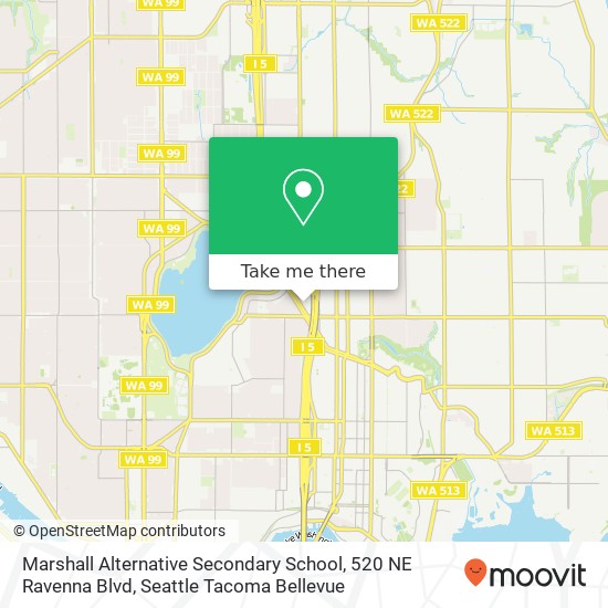 Mapa de Marshall Alternative Secondary School, 520 NE Ravenna Blvd
