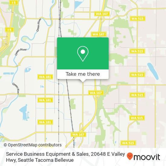 Service Business Equipment & Sales, 20648 E Valley Hwy map